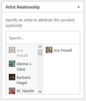 ACF Product & Artist Relationships